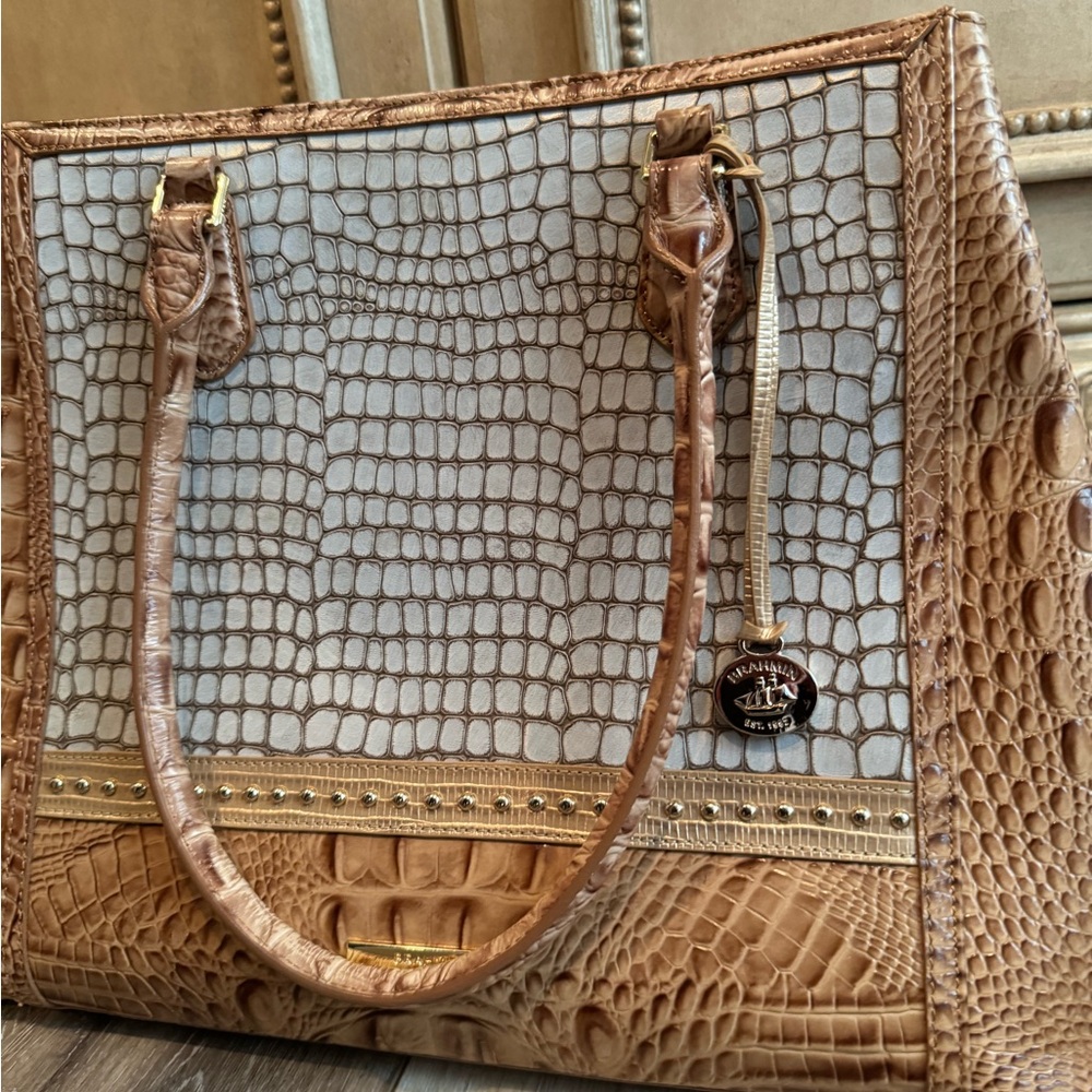 Brahmin Bag/Satchel tan/khaki Handbag